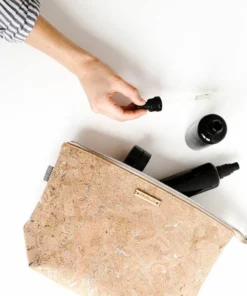 Carry Courage Home Goods Adventurer Cork Cosmetics Bag - Silver