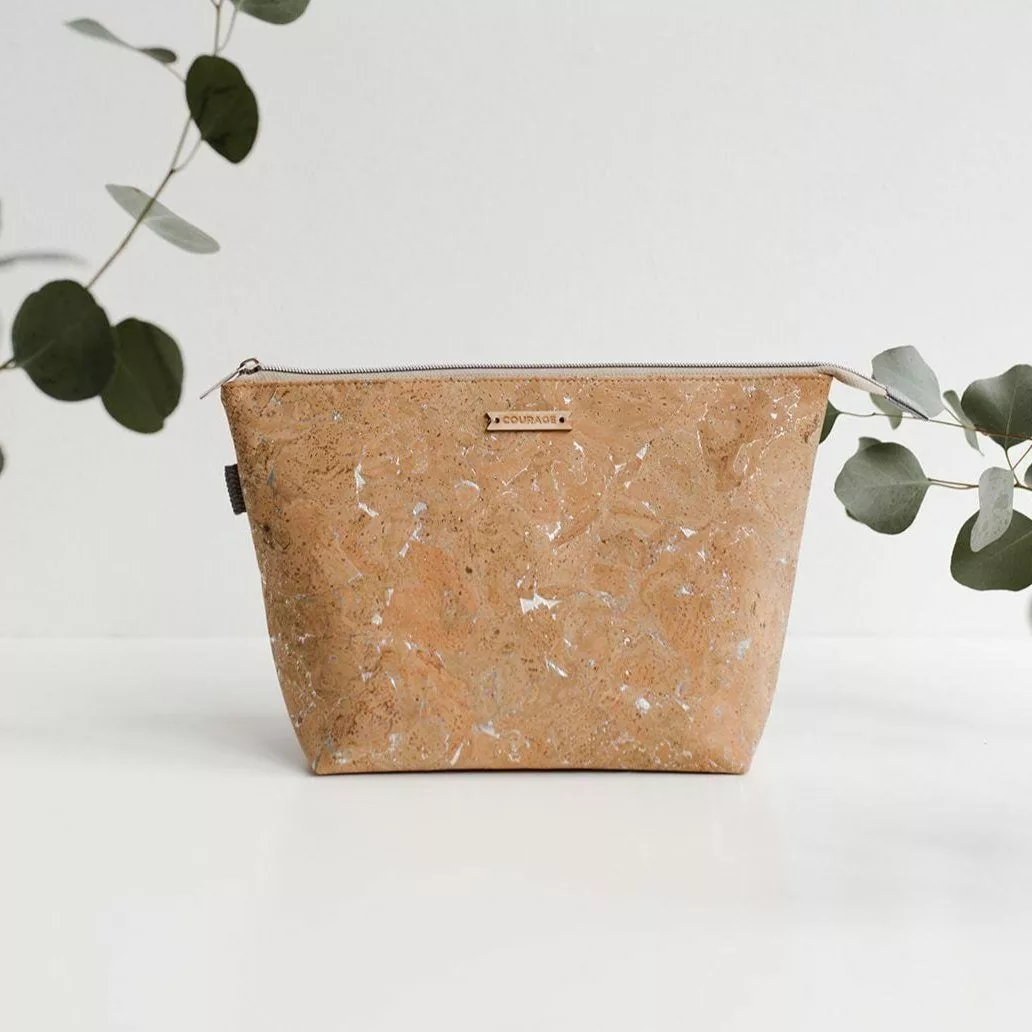 Carry Courage Home Goods Adventurer Cork Cosmetics Bag - Silver 1 Carry Courage Home Goods Adventurer Cork Cosmetics Bag - Silver