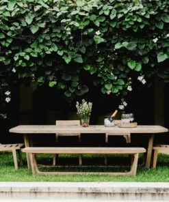 Masaya & Co. Furniture Casares Teak Dining Table With Slatted Top