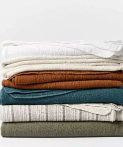 Coyuchi Cascade Matelasse Blanket - Moss