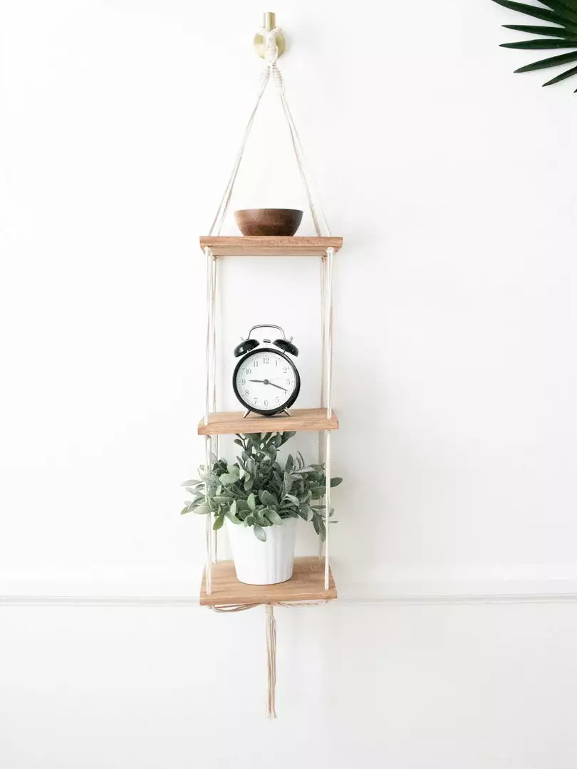 Ceremonia Triple Hanging Macramé Shelf Home Goods 3 Ceremonia Triple Hanging Macramé Shelf Home Goods