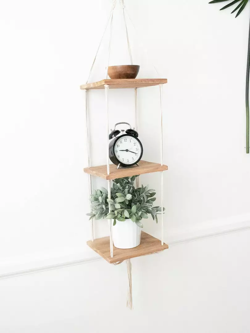 Ceremonia Triple Hanging Macramé Shelf Home Goods 1 Ceremonia Triple Hanging Macramé Shelf Home Goods