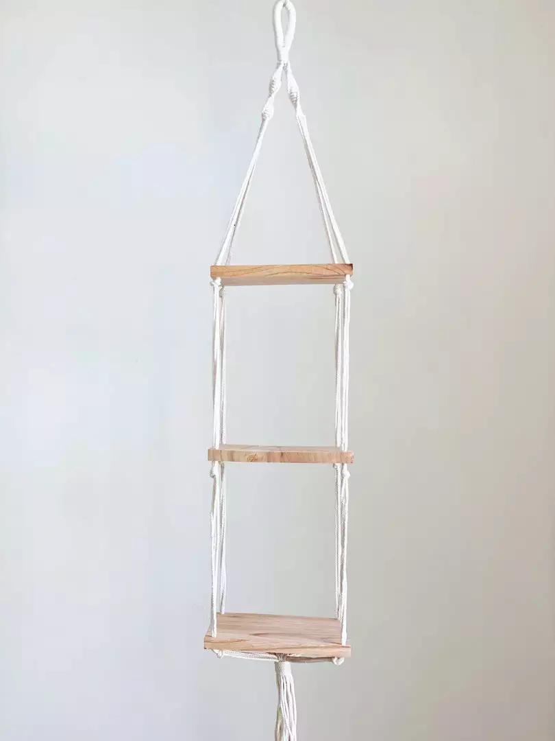 Ceremonia Triple Hanging Macramé Shelf Home Goods 4 Ceremonia Triple Hanging Macramé Shelf Home Goods