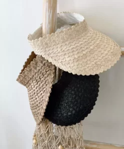 Ceremonia Accessories Palm Leaf Sun Visor - Cream