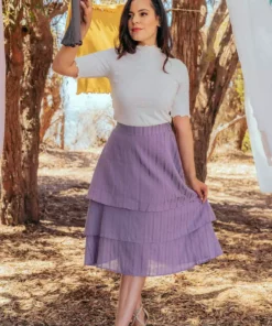 Valani Chanthu Banana Midi Skirt - Purple Sage