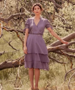 Valani Chanthu Banana Midi Skirt - Purple Sage