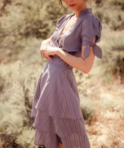 Valani Chanthu Banana Midi Skirt - Purple Sage