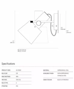 Ameico Chester Wall Light - Satin Copper