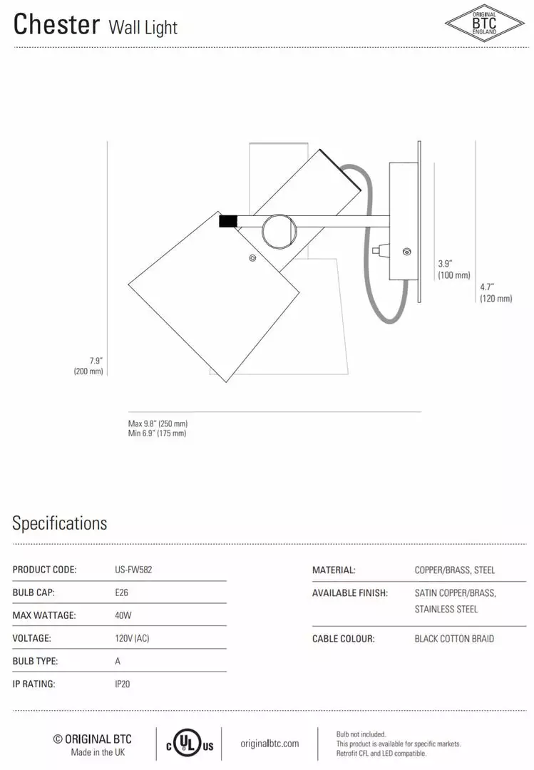 Ameico Chester Wall Light - Satin Copper 2 Ameico Chester Wall Light - Satin Copper