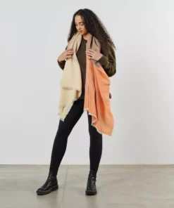 Studio Variously Chestnut Merino Wool Throw Blanket Home Goods