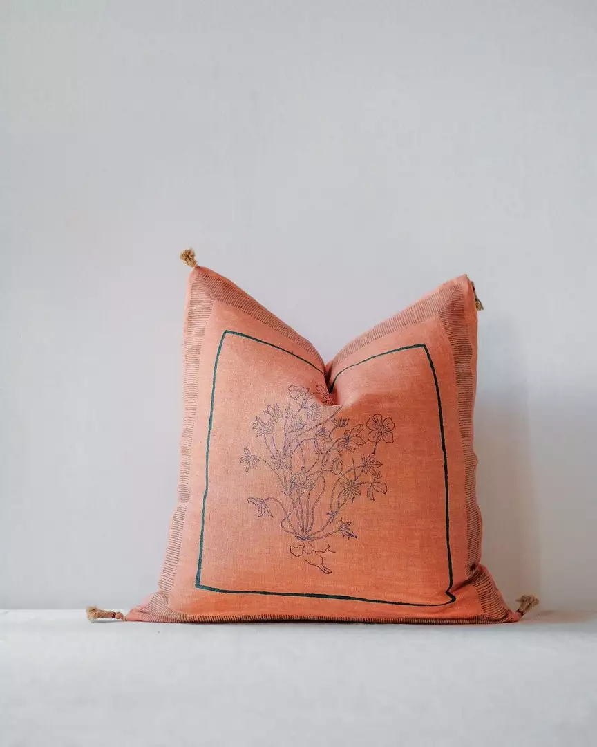 Soil To Studio Chhavi Linen Throw Pillow Cover - Orange Best Sellers 1 Soil To Studio Chhavi Linen Throw Pillow Cover - Orange Best Sellers