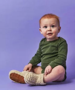 Chilote Best Sellers Baby's Salmon Leather Slippers