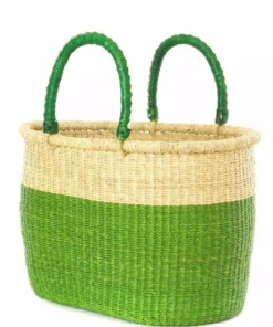 Swahili African Modern Cilantro Bolga Shopper Bag Accessories