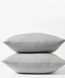 Coyuchi Cloud Brushed Flannel Pillowcases - Pale Gray Heather Home Goods