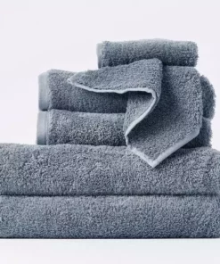 Coyuchi Home Goods Cloud Loom Towels - Steel Blue