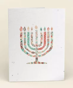 Cute Root Made In USA Colorful Menorah Plantable Cards - 10 Pack