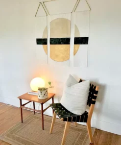 Conejo & Co Mitad Wall Hanging - Oyster, Black, Gold Home Goods 10 Conejo & Co Mitad Wall Hanging - Oyster, Black, Gold Home Goods