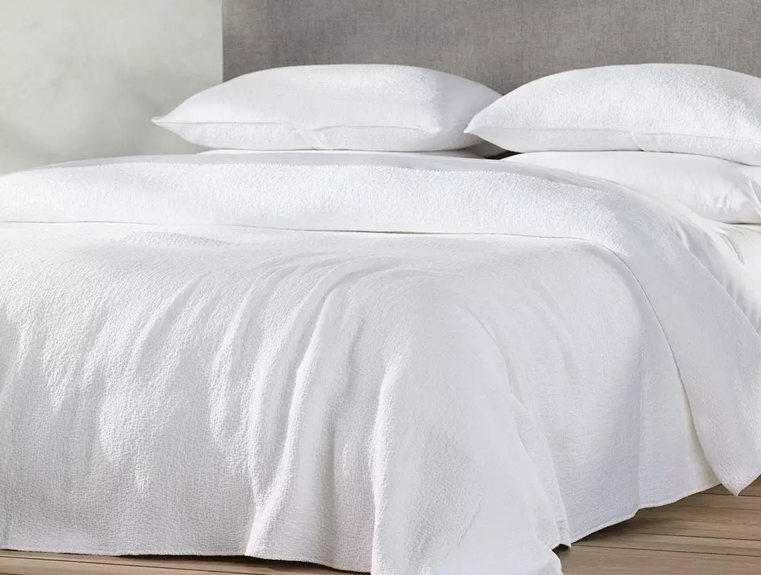 Coyuchi Cascade Matelasse Blanket - Alpine White 2 Coyuchi Cascade Matelasse Blanket - Alpine White