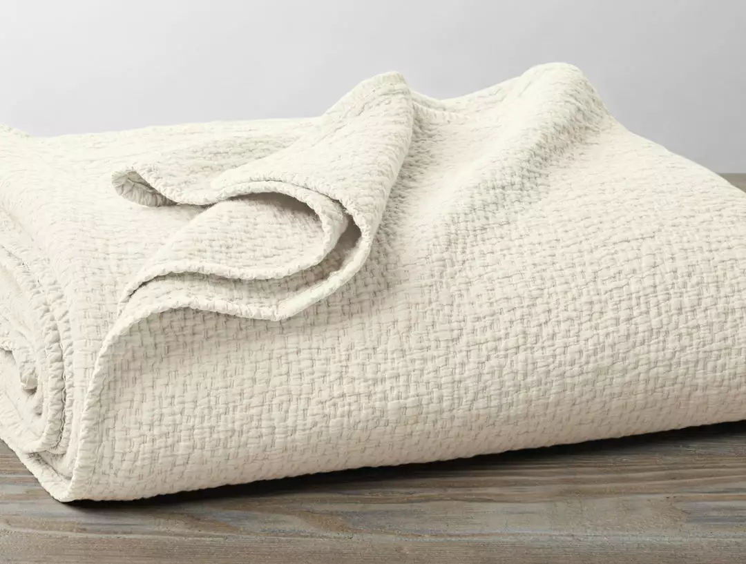 Coyuchi Cascade Matelasse Blanket - Undyed Home Goods 1 Coyuchi Cascade Matelasse Blanket - Undyed Home Goods