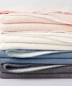 Coyuchi Cozy Cotton Baby Blanket - Alpine White Throw Blankets