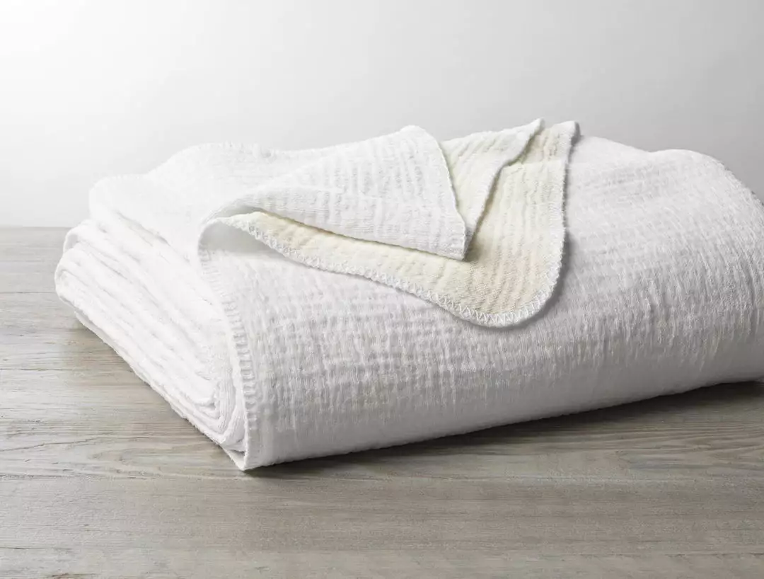 Coyuchi Cozy Cotton Blanket - Alpine White 1 Coyuchi Cozy Cotton Blanket - Alpine White