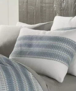 Coyuchi Home Goods Lost Coast Duvet Cover - Marine With Grays