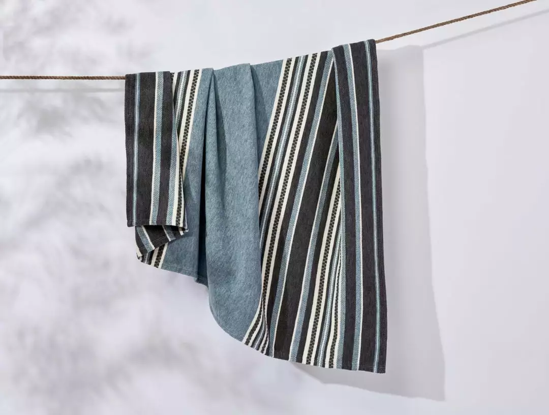 Coyuchi Mariposa Supersoft Cotton Blanket - Aqua Multi Stripe Best Sellers 1 Coyuchi Mariposa Supersoft Cotton Blanket - Aqua Multi Stripe Best Sellers