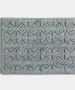 Coyuchi Home Goods Mosaic Canyon Bath Rug - Palest Ocean / Slate