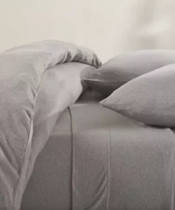 Coyuchi Jersey Envelope Pillowcase Set - Gray Heather