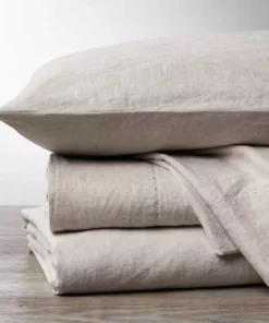 Coyuchi Home Goods Relaxed Linen Sheet Set - Natural Chambray