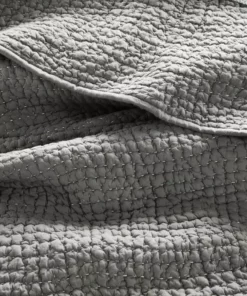 Coyuchi Pebbled Handstitched Quilt - Slate