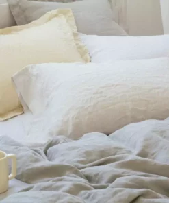 Coyuchi Relaxed Linen Pillowcases Set - Alpine White Home Goods