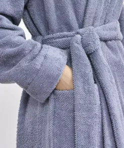 Coyuchi Air Weight Unisex Robe - French Blue