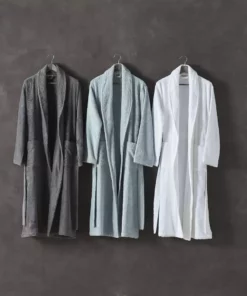 Coyuchi Cloud Loom Unisex Robe - Slate