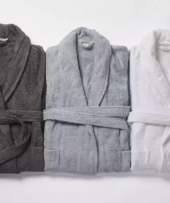 Coyuchi Cloud Loom Unisex Robe - Slate