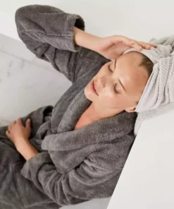 Coyuchi Cloud Loom Unisex Robe - Slate