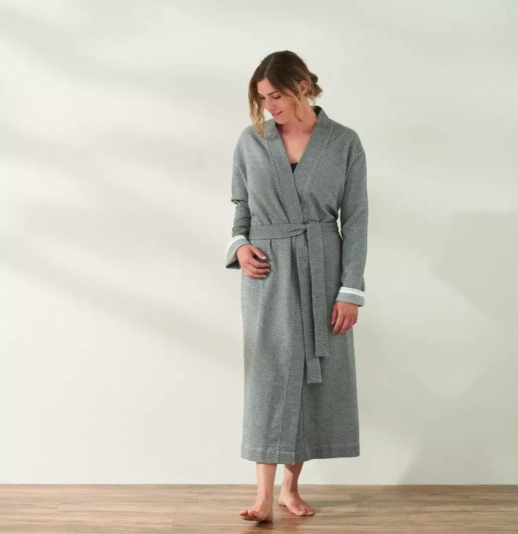 Coyuchi Home Goods Mediterranean Modern Unisex Robe - Shadow 1 Coyuchi Home Goods Mediterranean Modern Unisex Robe - Shadow