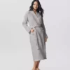Coyuchi Unisex Waffle Robe - Fog