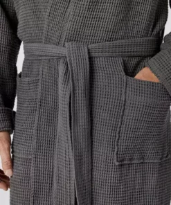 Coyuchi Unisex Waffle Robe - Shadow Best Sellers