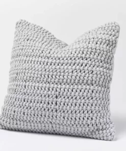 Coyuchi Home Goods Woven Rope Decorative Pillow Cover - Pewter