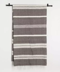 Creative Women Home Goods Aden Bath Towel - Gray + Natural