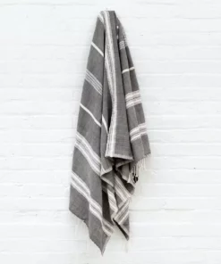 Creative Women Home Goods Aden Bath Towel - Gray + Natural