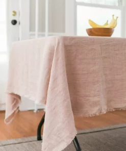 Creative Women Best Sellers Stone Washed Linen Tablecloth - Blush