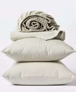 Coyuchi Crinkled Percale Sheet Set Home Goods
