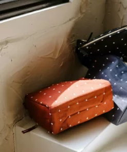 Anchal Accessories Cross Stitch Toiletry Bag - Rust 8 Anchal Accessories Cross Stitch Toiletry Bag - Rust