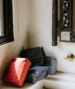 Anchal Accessories Cross Stitch Toiletry Bag - Rust 10 Anchal Accessories Cross Stitch Toiletry Bag - Rust