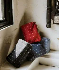 Anchal Accessories Cross Stitch Toiletry Bag - Rust 9 Anchal Accessories Cross Stitch Toiletry Bag - Rust