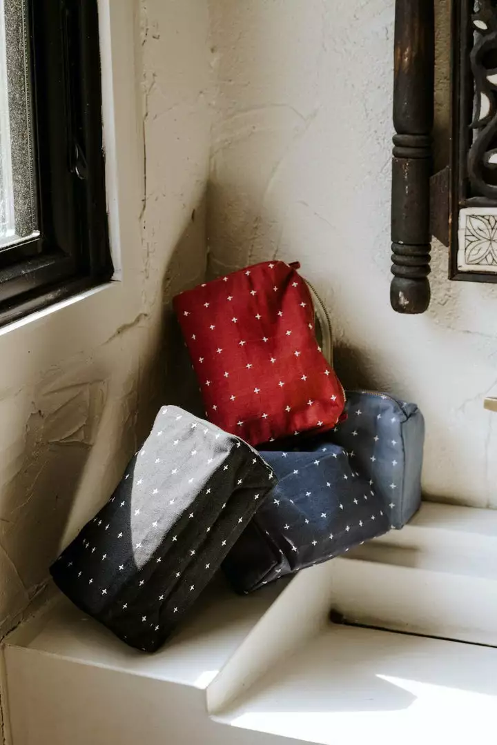 Anchal Accessories Cross Stitch Toiletry Bag - Rust 4 Anchal Accessories Cross Stitch Toiletry Bag - Rust