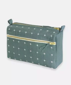 Anchal Cross Stitch Toiletry Bag - Spruce