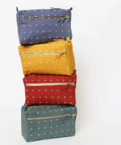 Anchal Cross Stitch Toiletry Bag - Spruce